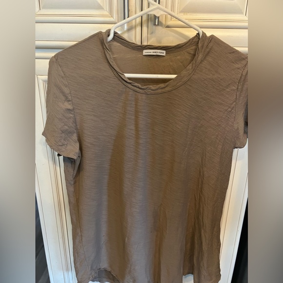 James Perse Shirt Womens Size 4  brown Short Sleeve T Shirt Stretch - Picture 1 of 7